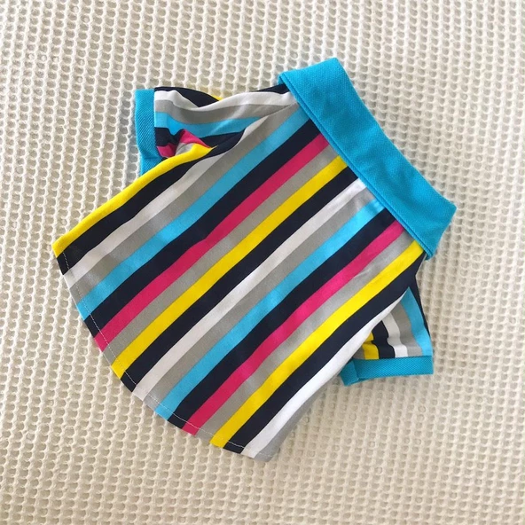 MAVİ GÖKKUŞAĞI Polo Yaka Tişört Summer T Köpek Kıyafeti,Elbisesi - 4