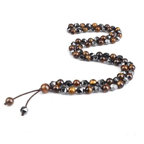 Kaplangözü & Altıgen Kesim Hematit Doğal Taş Erkek Doğal Taş Kolye - Resim 2