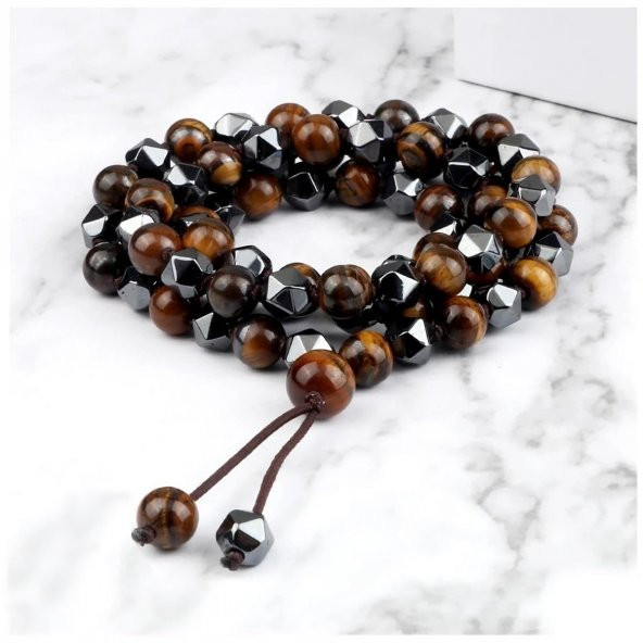 Kaplangözü & Altıgen Kesim Hematit Doğal Taş Erkek Doğal Taş Kolye - Resim 3