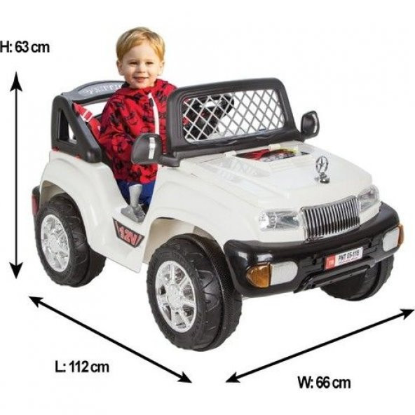 Pilsan Panther Uzaktan Kumandalı Akülü Araba 12 Volt 05-118 Beyaz - Resim 2