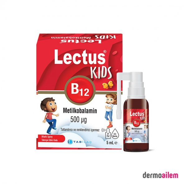 Lectus Kids B12 Metilkobalamin 500 mcg Dilaltı Sprey 5 ml