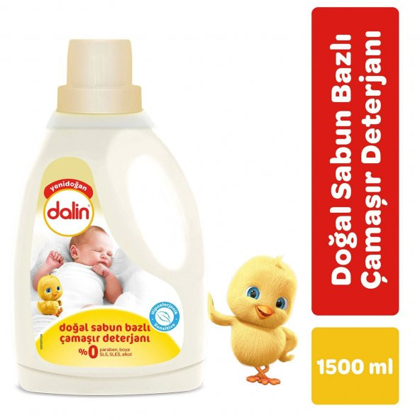 Dalin Sensitive Doğal Sabun Bazlı Sıvı Çamaşır Deterjanı 1500ml - Resim 1