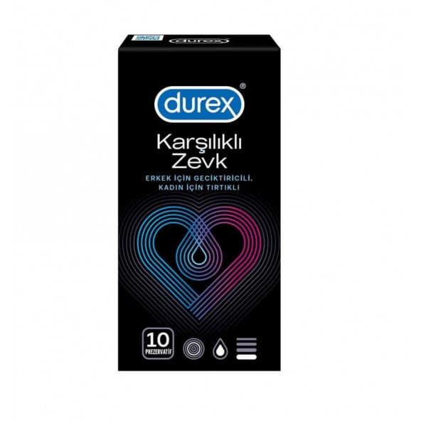 Durex Karşılklı Zevk Gecktrcili ve Tırtklı Prezvtif 10'lu