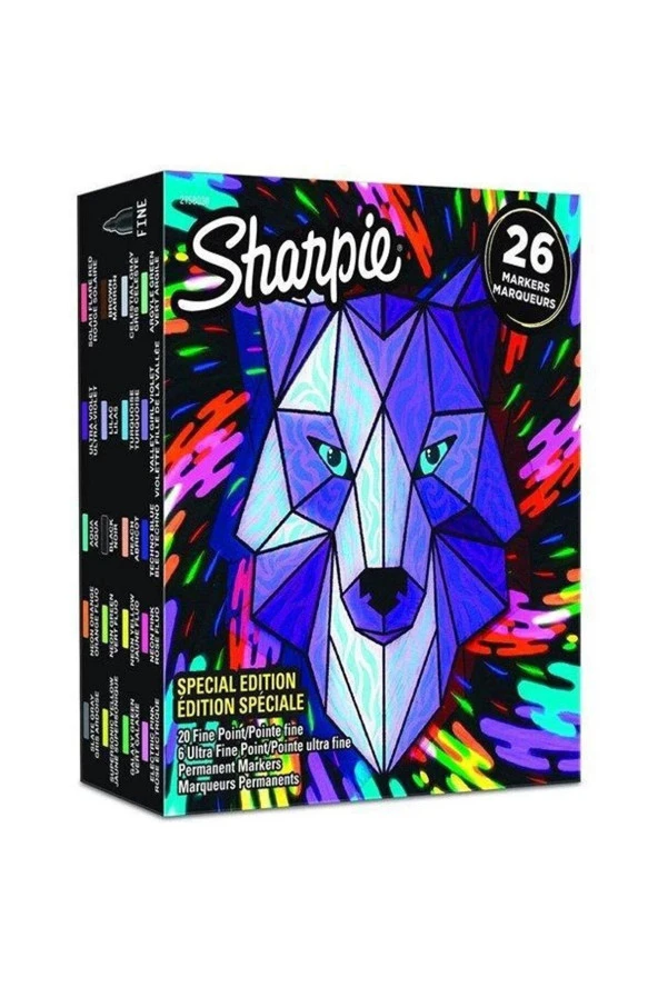 Sharpie Fine Permanent Markör 26 Lı Fine Permanent Markör Kurt ürün görseli 1