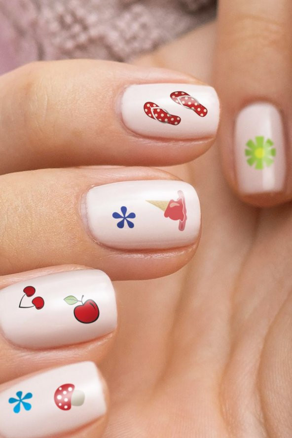 Summer -2 Tırnak Dövmesi, Tırnak Tattoo, Nail Art, Tırnak Sticker