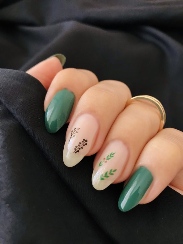 Leaf Tırnak Dövmesi,Tırnak Tattoo,Nail Art ,Tırnak Sticker - 3
