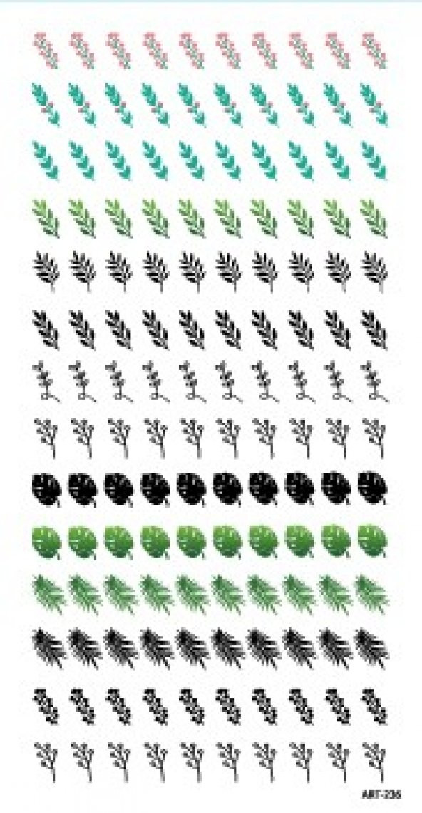 Leaf Tırnak Dövmesi,Tırnak Tattoo,Nail Art ,Tırnak Sticker - 4