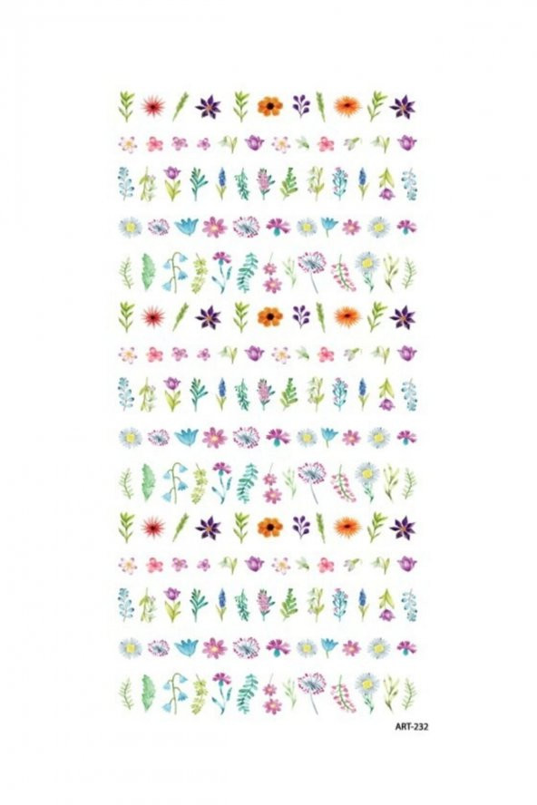 Çiçekler Tırnak Dövmesi,Tırnak Tattoo,Nail Art ,Tırnak Sticker - Resim 2