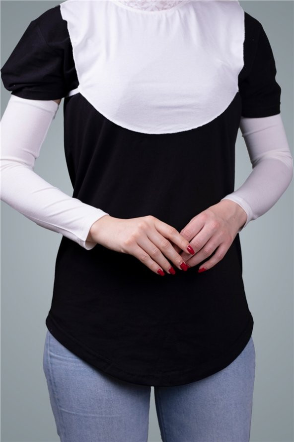 Krem Tesettür Kolluk Viskon Kumaş Düz 1001_40 - 2