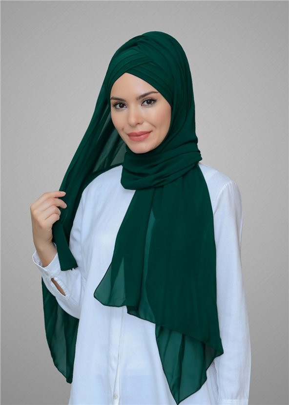 Zümrüt Pratik Hazır Geçmeli Bone Şal Şifon Kendinden Boneli Üç Bantlı 1451_37