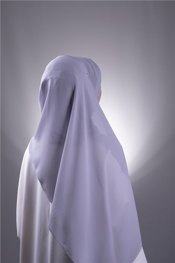 Gri Arkadan Bağlamalı Şal Şifon Çapraz Üç Bantlı 1457_15 - 4