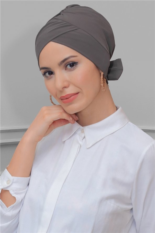 Vizon Pratik Hazır Geçmeli Tesettür Bone Sandy Kumaş Fiyonklu Çift Taraflı Tek Çapraz 1833_10