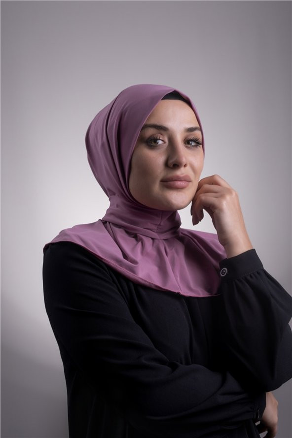 Gül Kurusu Pratik Hazır Geçmeli Tesettür Eşarp Sandy Kumaş Arkadan Çıtçıtlı 2101_18 - 2