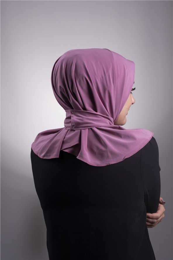 Gül Kurusu Pratik Hazır Geçmeli Tesettür Eşarp Sandy Kumaş Arkadan Çıtçıtlı 2101_18 - 4