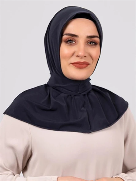 Füme Pratik Hazır Geçmeli Tesettür Eşarp Sandy Kumaş Arkadan Çıtçıtlı 2101_25 - 2