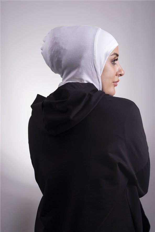 Krem Pratik Hazır Geçmeli Bone Viskon Kumaş Hijab Spor 2106_40 - 2