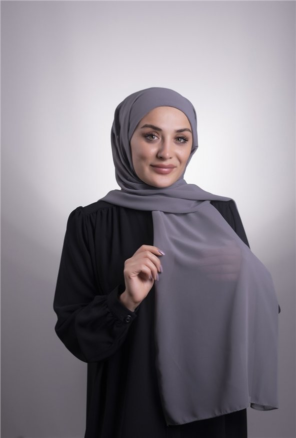 Füme Pratik Hazır Geçmeli Şal Şifon Boru Boneli 3001_25 - 4