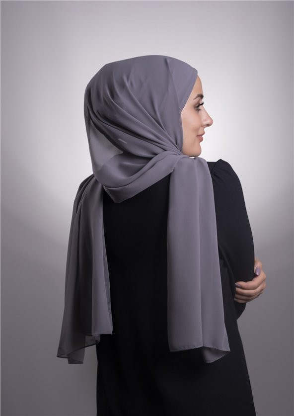 Füme Pratik Hazır Geçmeli Şal Şifon Boru Boneli 3001_25 - 6