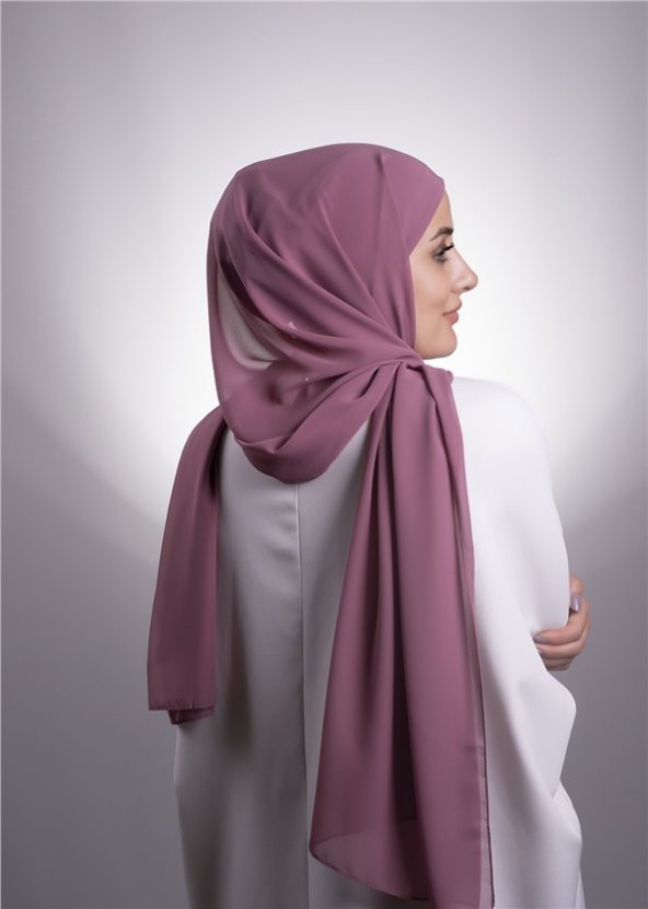 Fuşya Pratik Hazır Geçmeli Şal Şifon Boru Boneli 3001_20 - 6