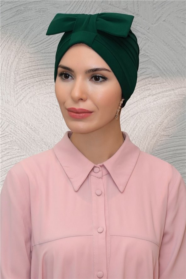 Zümrüt Pratik Hazır Geçmeli Tesettür Bone Sandy Kumaş Fiyonklu Büzgülü 7010_37 - 1