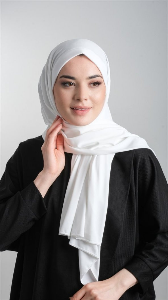 Krem Pratik Hazır Geçmeli Eşarp Sandy Kumaş Sade 1817_40
