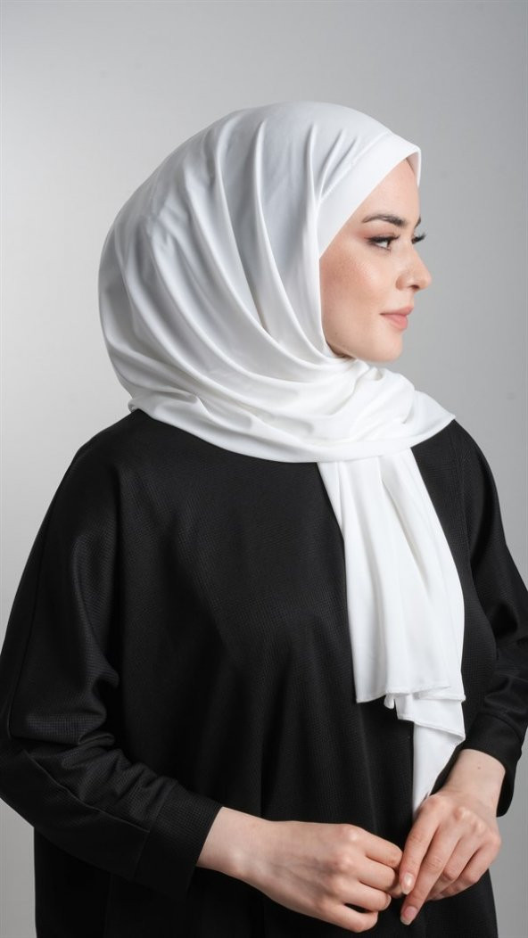 Krem Pratik Hazır Geçmeli Eşarp Sandy Kumaş Sade 1817_40 - 2