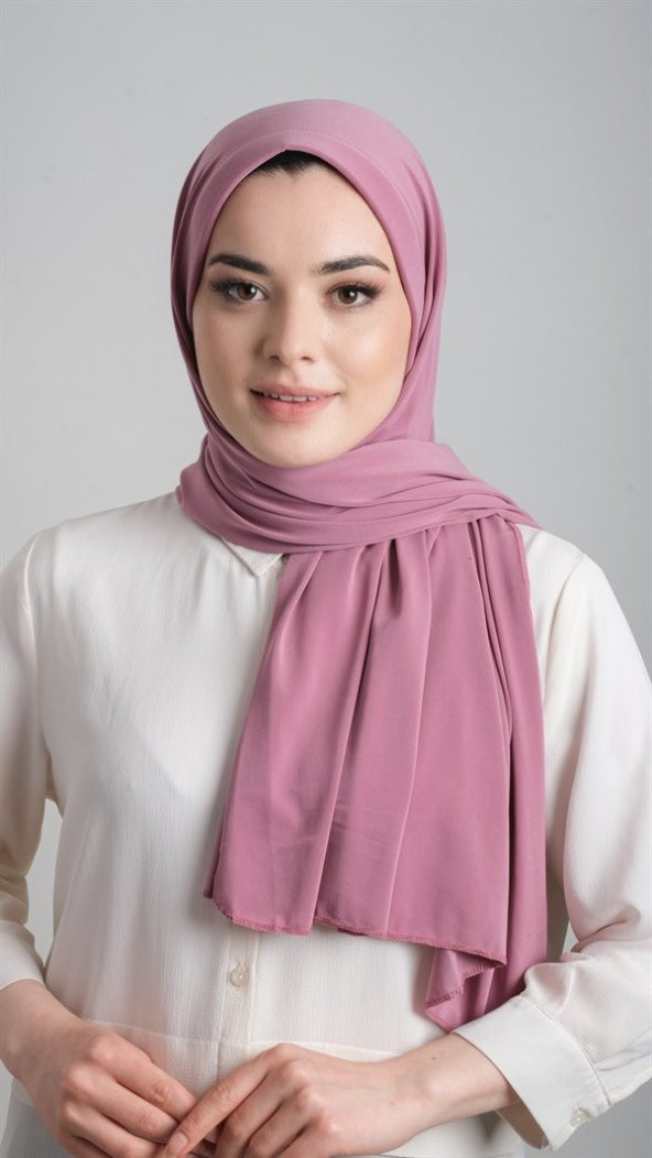 Gül Kurusu Pratik Hazır Geçmeli Eşarp Sandy Kumaş Sade 1817_18