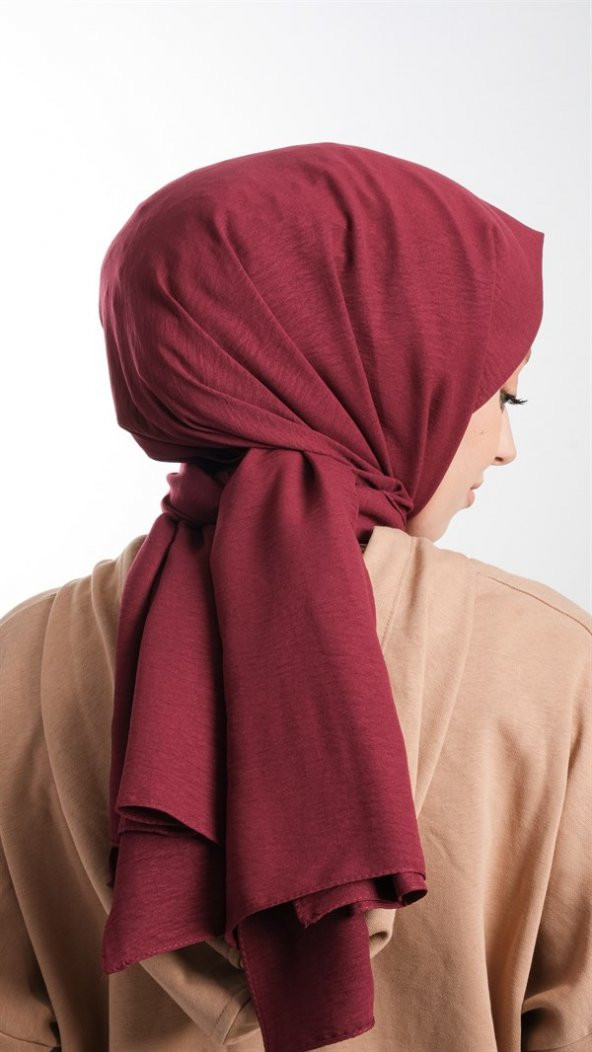 Bordo Düz Klasik Şal Pamuk Caz Sade 202105_16 - 3