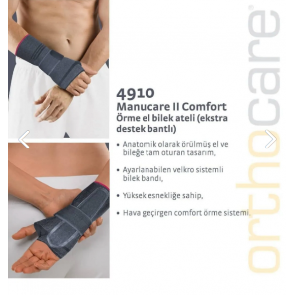 Orthocare 4910 Manucare Comfort C Örme El Bilek Ateli SOL