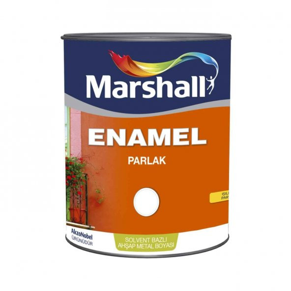 MARSHALL ENAMEL(DEKORATİF) PARLAK YAĞLI BOYA BAYRAK KIRMIZI 0.75LT=1KG-Ahşap Metal Beton Plastik İçn