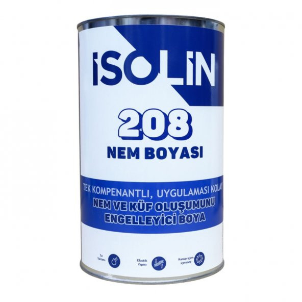 ISOLIN 208 Nem-Küf-Kararma Oluşumunu Engelleyen Boya 1 Kg BEYAZ+Fırça Hediyeli-Uygulaması Kolay