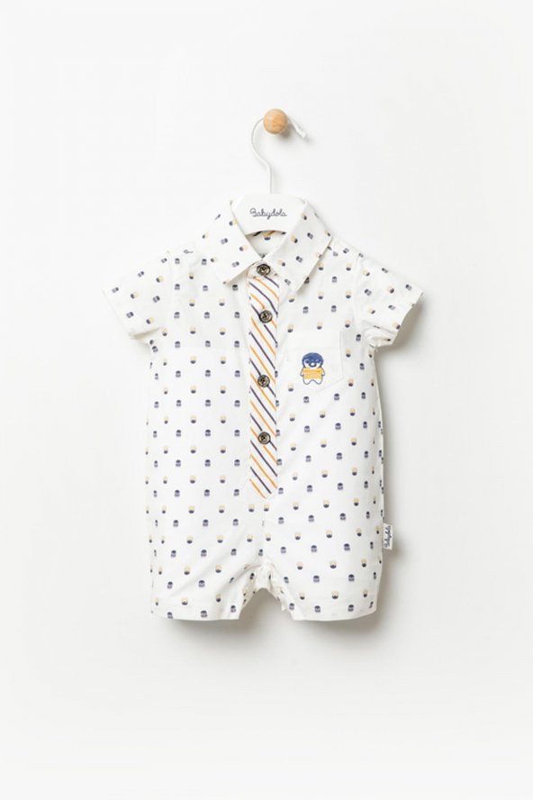 Pamuklu Penguen Detaylı Erkek Bebek Bayramlık Tulum 12779 - 2