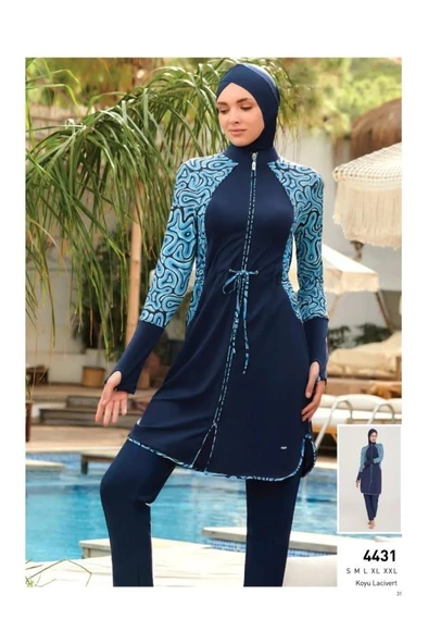 Adasea Inesa 4431Tam Boy  Tasarım Tesettür Mayo - Resim 2