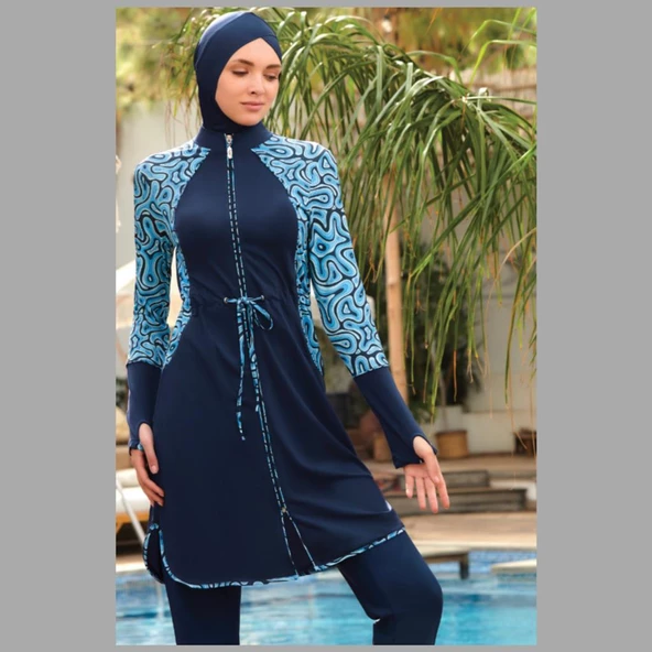 Adasea Inesa 4431Tam Boy  Tasarım Tesettür Mayo - Resim 4