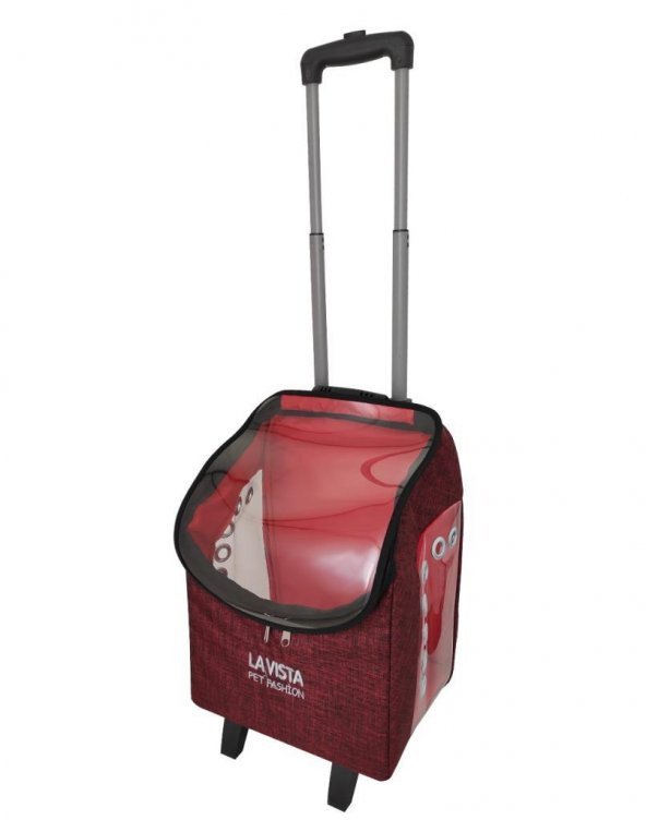 La Vista Kedi ve Köpek Valiz Kırmızı 41-36-27cm - 6