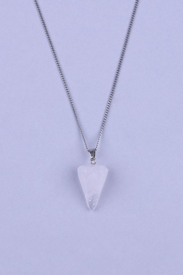 Kristal Kuvars Doğal Taş Kolye ürün görseli 1