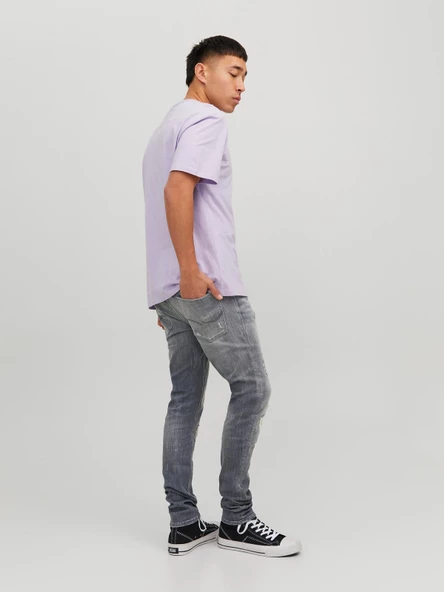 JACK JONES Liam Model Dar Kesim Gri Kot Pantolon 12229187 - Resim 5