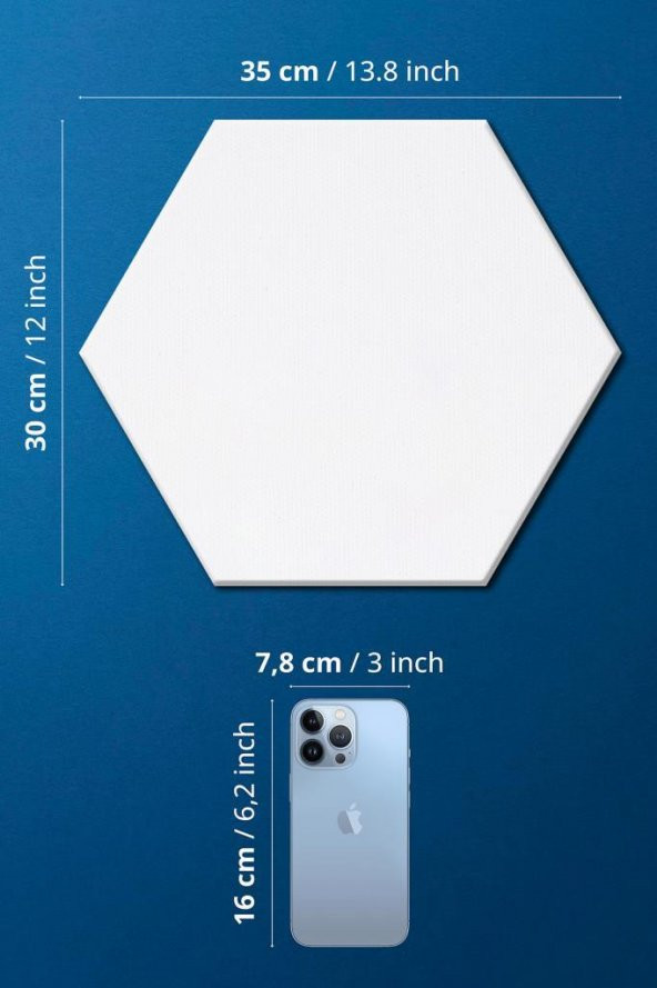 30x35 cm Pres Kompozit Altıgen Tuval 9lu Set - 3