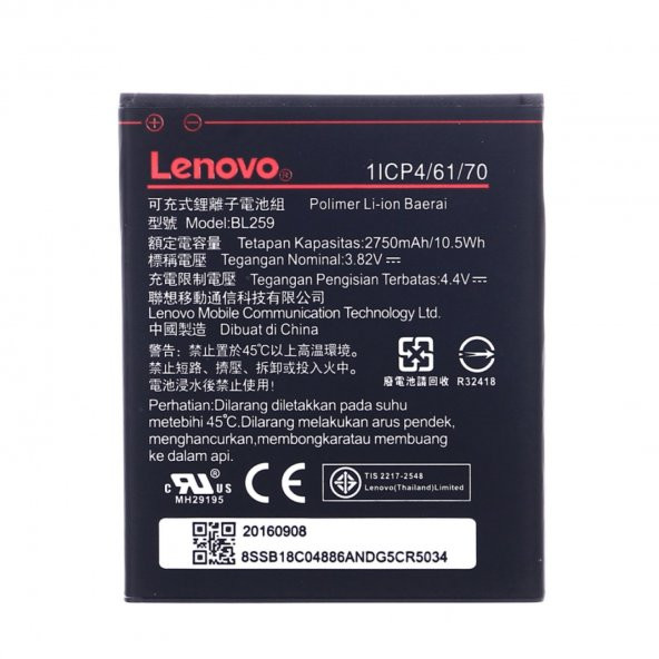 Lenovo A6020 K5 / K5 Plus Batarya Pil Orjinal Bl-259