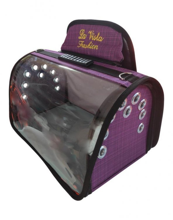 La Vista Jumbo Tomris Kedi, Küçük Köpek Sırt Taşıma Çantası Mor 50-32-31cm - 2