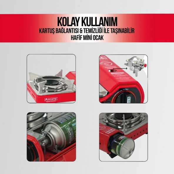 Ck-506 Orcamp Mini Tekli Kamp Ocak Çantalı Gaz Stop Emniyetli - 3
