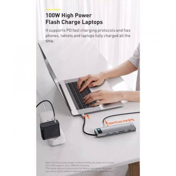 BASEUS 11in1 100W Type C Çoğaltıcı Çevirici Adaptör, 3xUSB, 2x HDMİ, 1x RJ45, 1x VGA, 1x3.5MM - 4