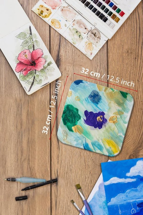 32x32 cm Pres Kompozit Radius Kesim Tuval 3lü Set - 3