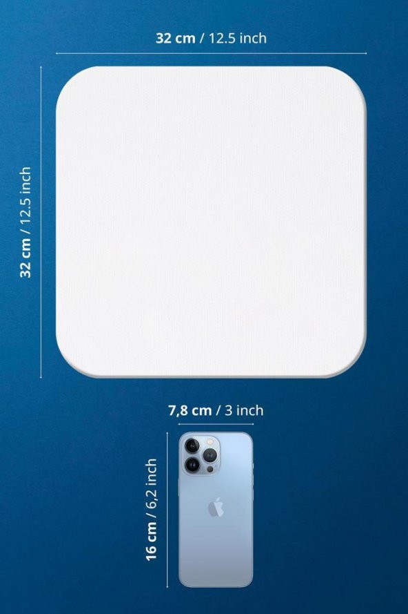 32x32 cm Pres Kompozit Radius Kesim Tuval 3lü Set - 4
