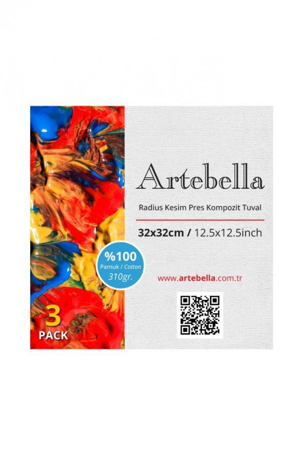 32x32 cm Pres Kompozit Radius Kesim Tuval 3lü Set - 6