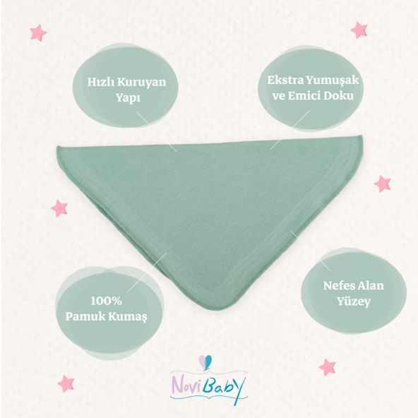 Novibaby 6 lı Bebek Ağız Mendili  Sunrise  Salya Mendili Ağız Silme Mendili 100 Pamuk 20x20cm - 2