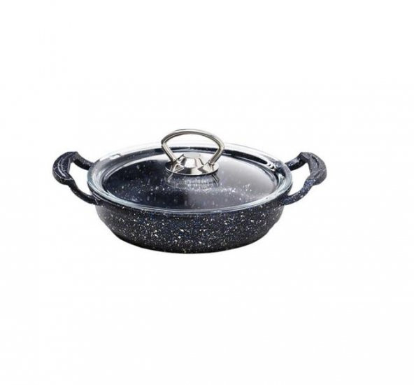OMS Döküm Granit 4 Parça Kapaklı Sahan Set 18-22 cm Siyah - 2