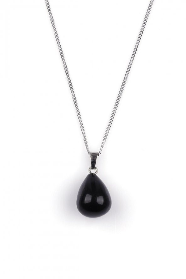 Oniks Doğal Taş Damla Model Kolye ürün görseli