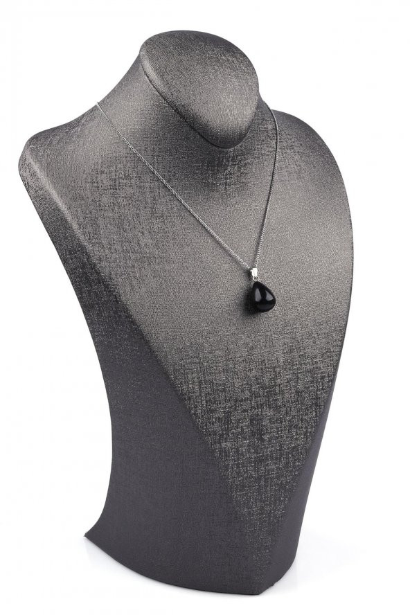 Oniks Doğal Taş Damla Model Kolye - Resim 2