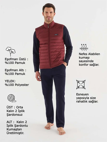 Mod Collection 3763 Erkek Yelekli Eşofman Takım - 4